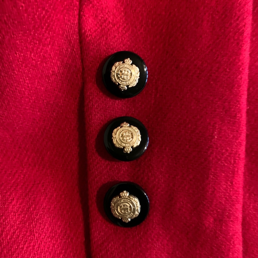 VTG Norton McNaughton Size 8 Red Blazer With Black Velvet Collar - Picture 9 of 11